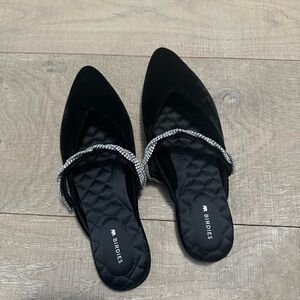 Birdies Black Quilted Slippers